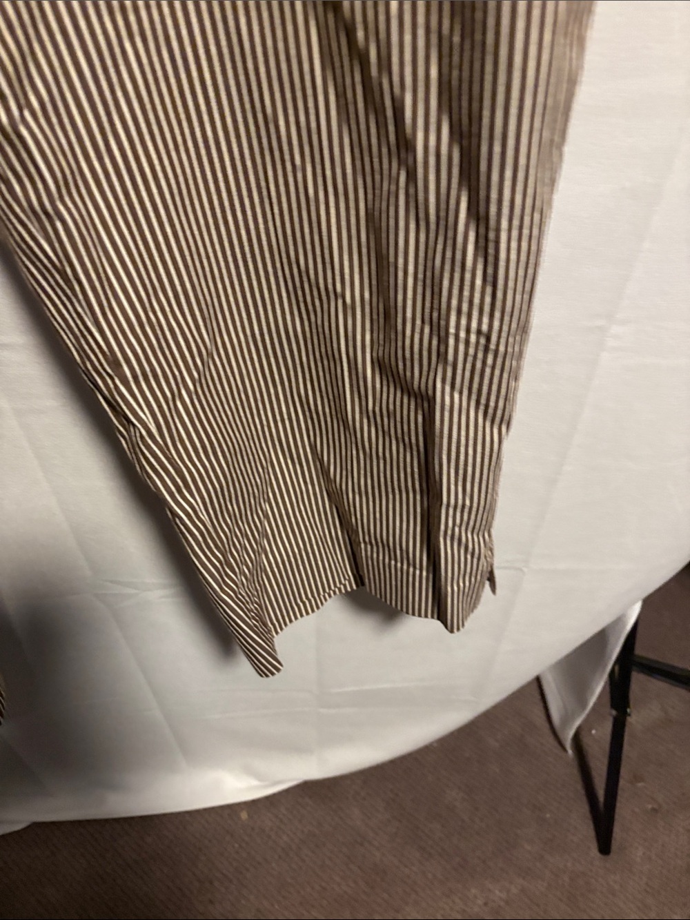 Jones New York Women's Striped Capri Pants in Brown & White - Picture 5 of 12
